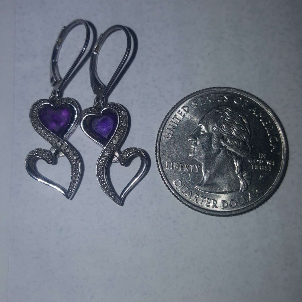 Amethyst Diamond Earrings